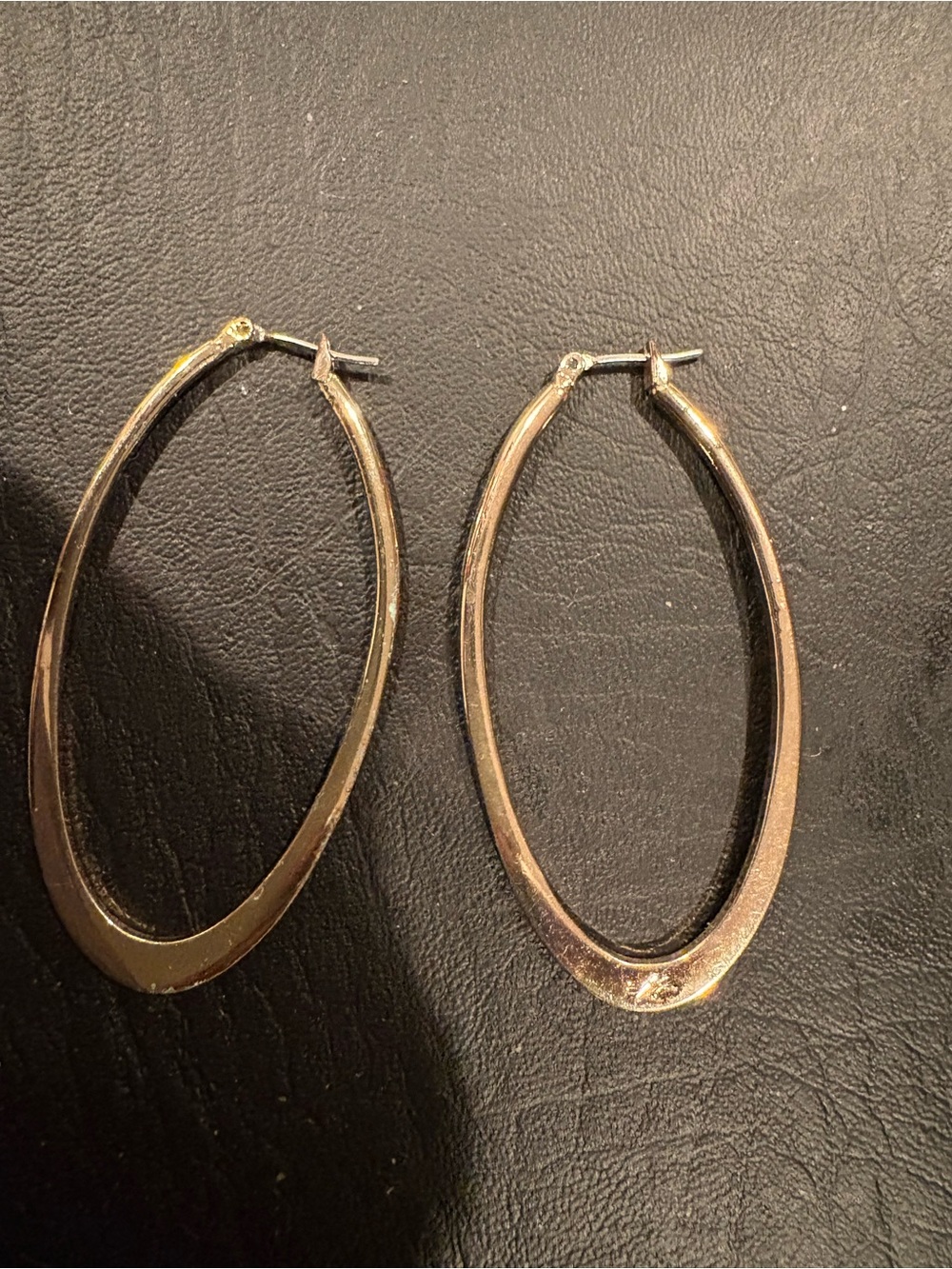 Gold-Tone Oval Hoop Earrings - Women Jewelry